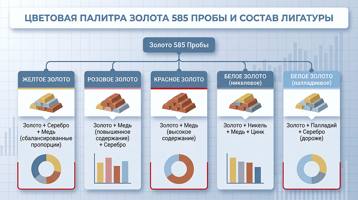 583 и 585 проба золота: основные отличия и что выбрать